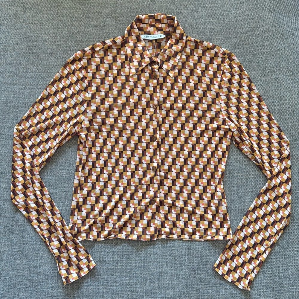 Zara retro mesh top